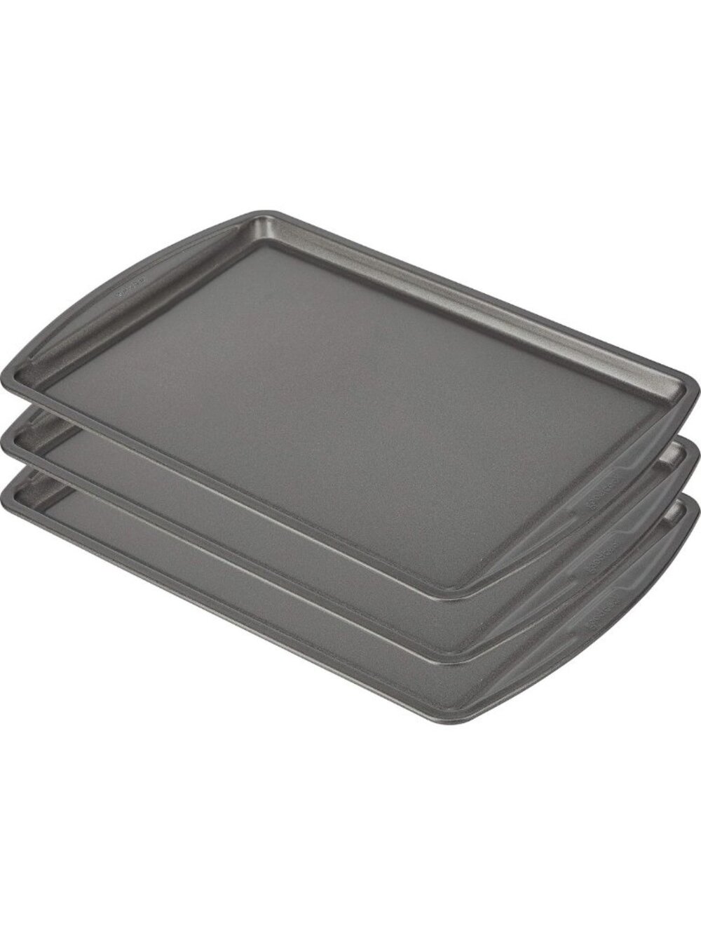 Nonstick Baking Sheet Set - 3 Standard Cookie Pans, Scratch-Resistant, 13x9-Inch